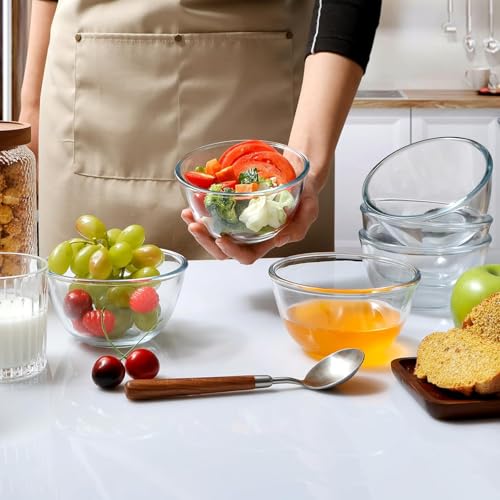 Image of PrimeWorld 5 inch All-Purpose Set of 6 Pc Mixing Bowl & Serving Round Glass Bowl Items, Serving Bowl, Snack & Soup for Kitchen & Dining for Daily Use Hotel Restaurants Home Kitchens