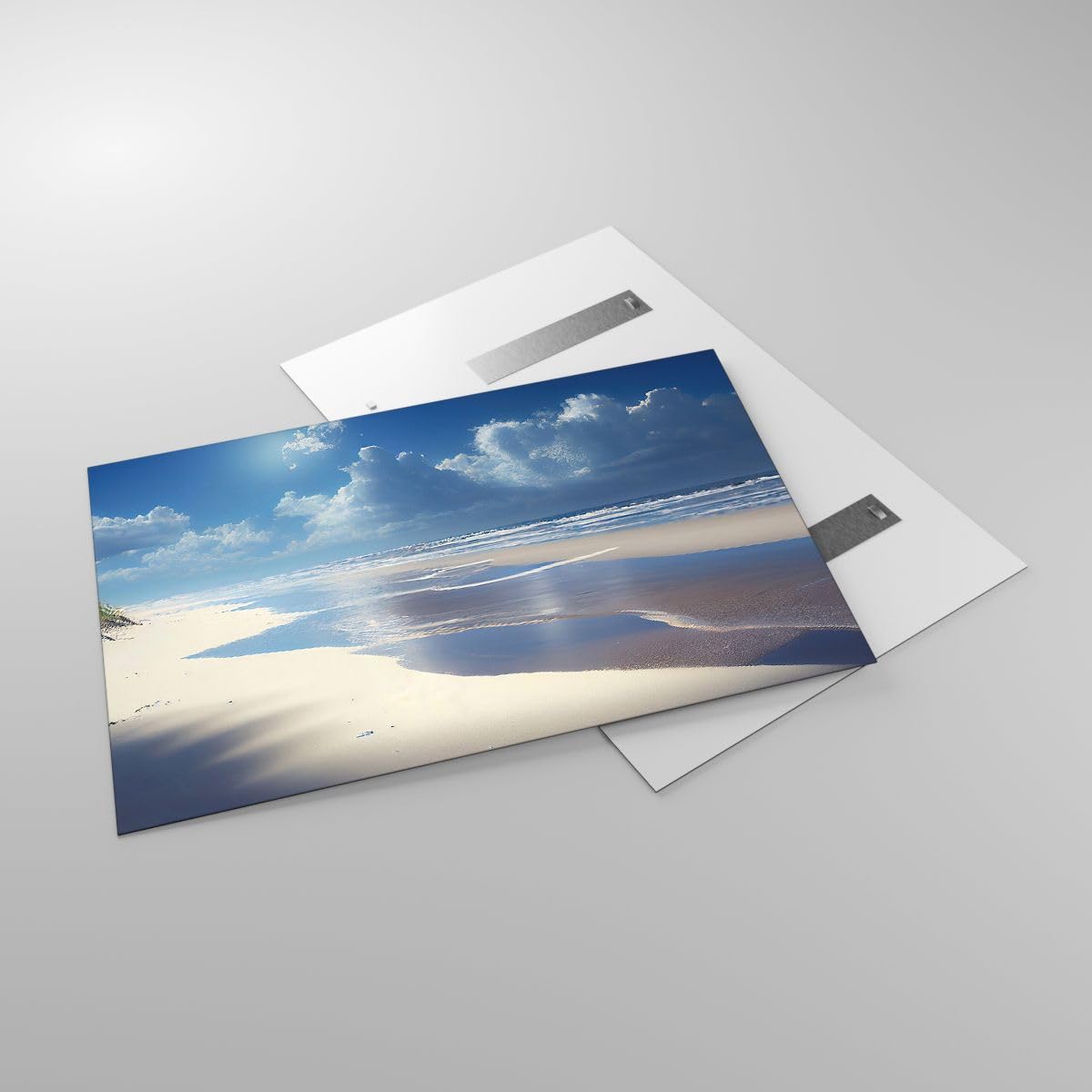 ARTTOR Vidrio Decorativo 120x80cm Moderno Horizontal Paisajes Marino - 5789 | Playa Océano Vacaciones Cuadro sobre Vidrio Grande Arte mural Dormitorio Cuadros de Pared Impresión en Cristal ARTTOR