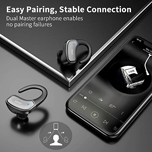 Auricolari Bluetooth Sport, Cuffie Bluetooth Senza Fili 5.0 Cuffie Wireless in Ear 80 Ore di Riproduzione Dual Host con HiFi Stereo CVC8.0 Microfono Impermeabile IPX5, per Bicicletta, Correre