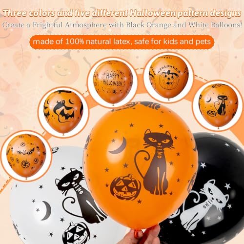 Oumuamua 60PCS BLACK AND ORANGE PRINTED BALLOONS Halloween Party Balloon Decorations thumb #2
