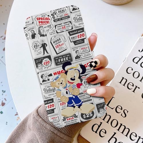 [�R���V�[] for iPhone 16 Pro Max �p �P�[�X �_�b�t�B�[ �~�b�L�[ �蒠�^ �L�����N�^�[ ���킢�� PU���U�[�� �X�g���b�v������ �����ӂ���16�P�[�X