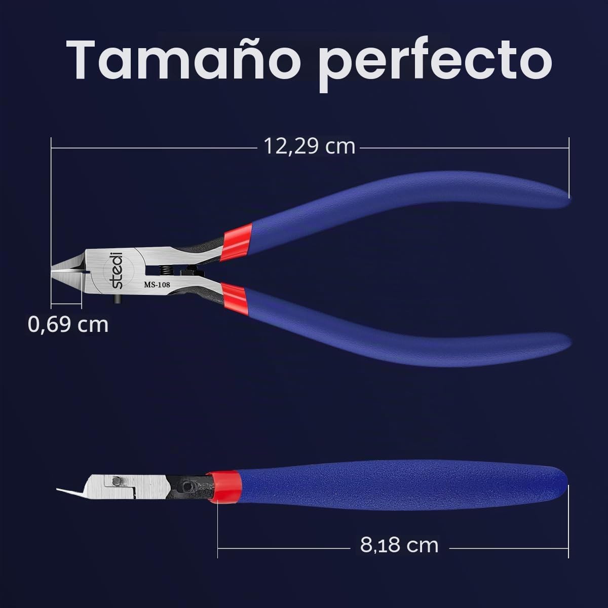Stedi, Tenazas para modelo de plástico de 13 cm, con funda ultrafina de un solo borde y cuchilla, herramientas para fijación y reparación de modelos de plástico Gundam, Azul