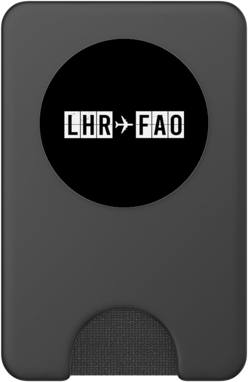 LHR FAO Flight Route London to Faro Air Codes PopSockets PopWallet for MagSafe