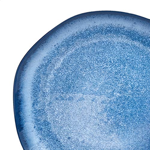 Amazon Basics Melamine Dinnerware Set, Service For 4, Blue Glaze With Rustic Edge - Set Of 12 #TOP2