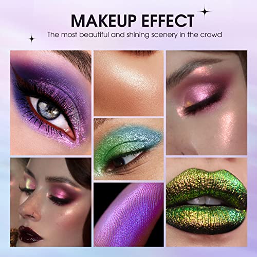 Bestland Liquid Glitter Eyeshadow Set, Multichrome Glitter Shimmer Eye Looks Waterproof Long Lasting Quick-Drying Sparkling Eye Shadow Liquid Highlighter Makeup Kits (Magic Color) #TOP2