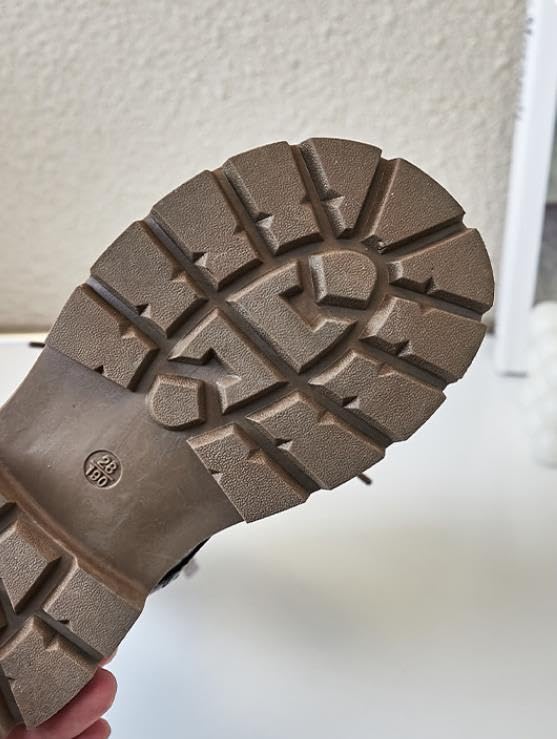 Girls Leather Calf High boots Ankle Boots Side Zip Comfort Non-Slip Boot Outdoor Combat Boot(Toddler/Little Kid/Big Kid)4