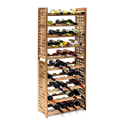 Miniatura 6 de Relaxdays - Botellero Nogal Para 25 Botellas Hxbxt: 73 X 63 X 25 Cm Botella Madera Apilables Madera De Nogal Barnizada Con 5 Baldas Cada Uno Para 5 Botellas Botellero Estantería Para Apilar, Natural