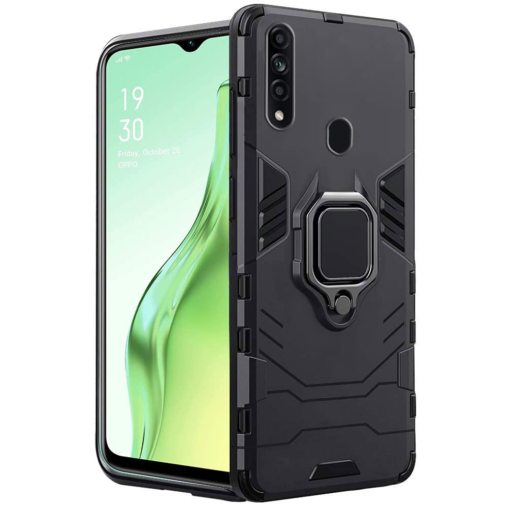 TheGiftKart Tough Armor Bumper Back Cover Case for Oppo A31 | Ring Holder & Kickstand in-Built | 360 Degree Protection Back Case Cover for Oppo A31 (PC & TPU | Black) (B09QRLLKH8) Amazon Price History, Amazon Price Tracker
