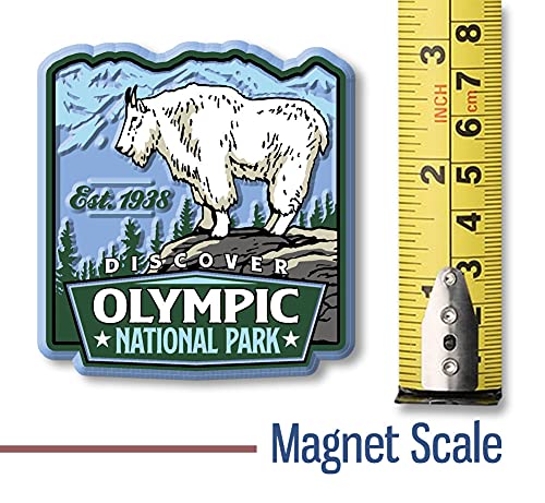 Imán vintage Olympic National Park de caucho 3D miniatura 2