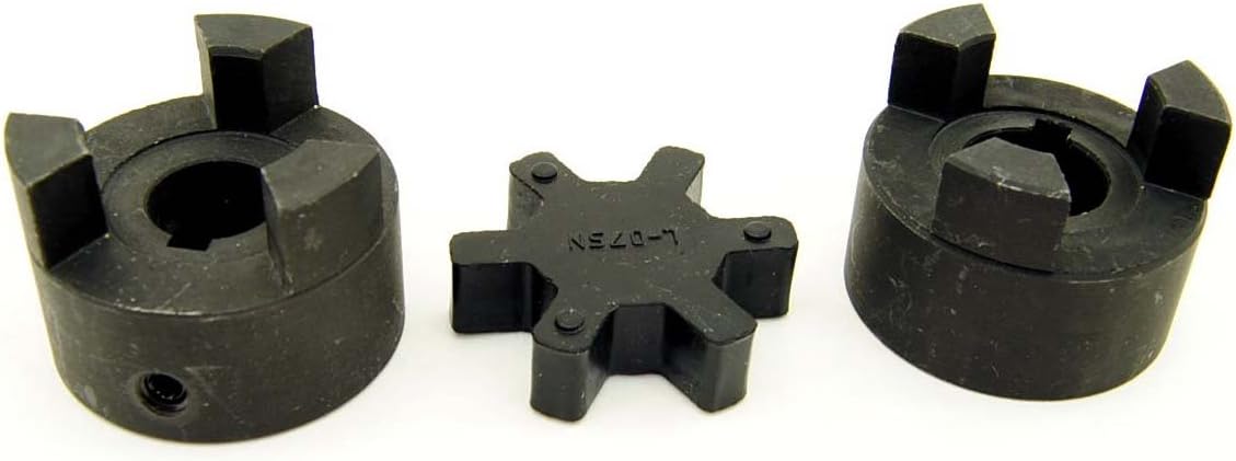 3/4inches to 1inches L075 Flexible 3-Piece L-Jaw Coupling Coupler Set & NBR Rubber Spider