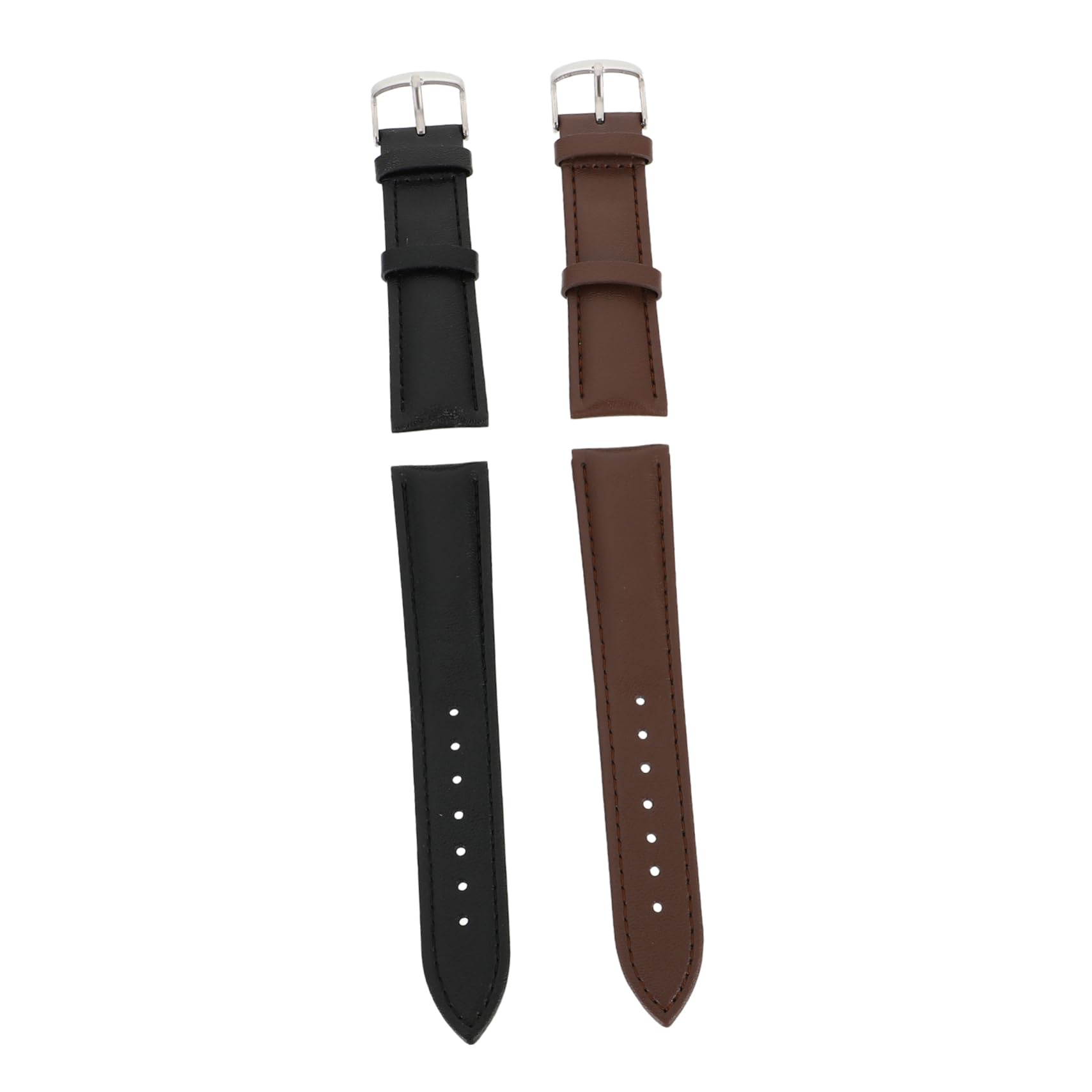 WOFASHPURET Elegant Sturdy Watch Band Set 2pcs Universal Leather Watch Wristbands for Occasions