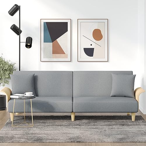 Sofá cama de 3 plazas gris claro para transformar tu salón en habitación de invitados 3