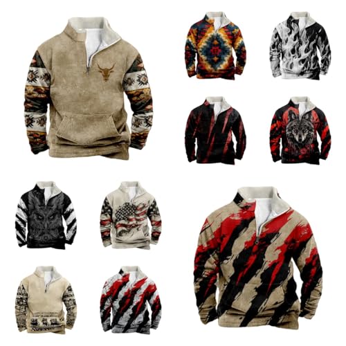 Western Sweatshirts For Men Cool Lightweight Novlety Long Sleeve Half Zip Pullover Mens Christian Hoodies3
