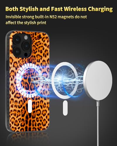 Coque iPhone 15 Pro MagSafe léopard avec pare-chocs antichoc - 4
