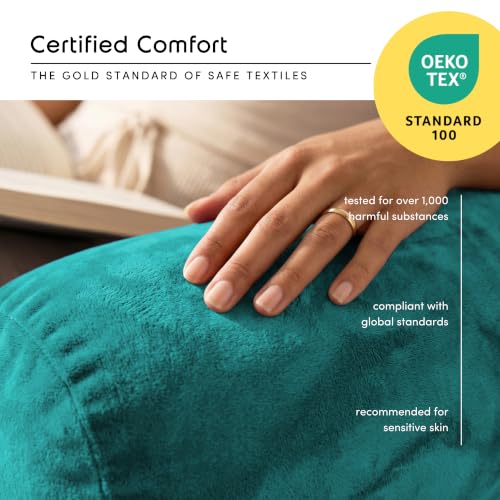Image of Nestl Reading Pillow with Shredded Memory Foam, Designed for Sitting Up in Bed and Couch, Back and Arms Adjustable Support for Adult & Teens Backrest Pillows for Reading, with Washable Cover Teal