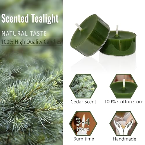Seucrwax TEA-LIGHTS Cedar Tea Lights Candles Beeswax Candles 0.7 * 1.5Inch 5Hour Handmade Smokeless 24Pcs Tealight Candles Tea Candles thumb #2