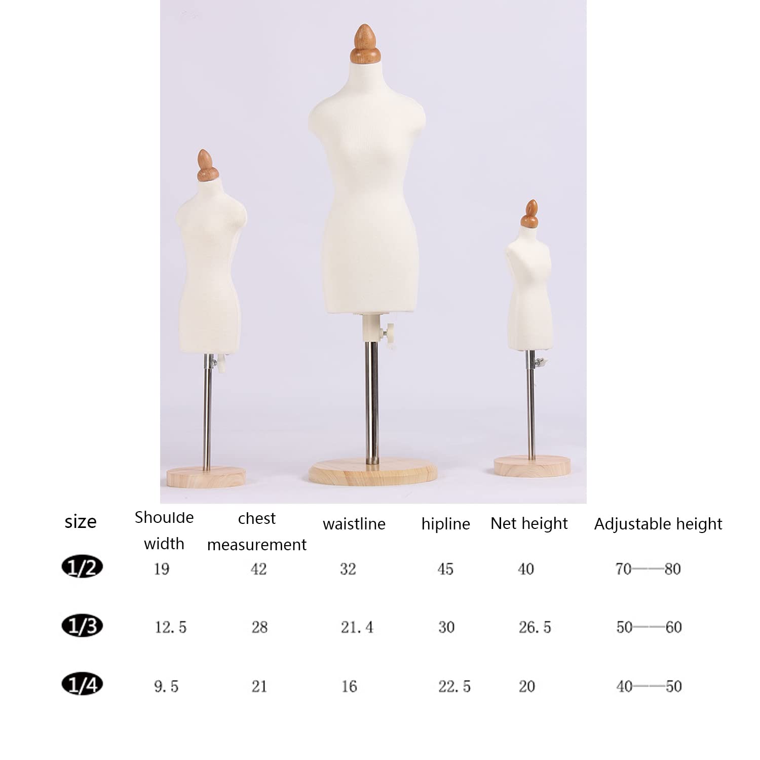 Buste De Présentation Mannequin 60cm - Style Antique Jaune Avec Base Bois - Déco Maison & Atelier Couture