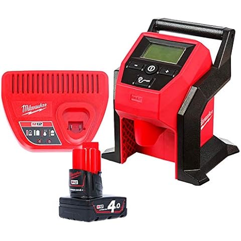 Milwaukee M12BI 12V Sub-Compact Tyre Inflator with 1 x 4.0Ah Battery & Charger Cover