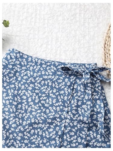 Milumia Women's Ditsy Floral Tie Side Wrap Skirt Flared A Line Short Skirts Boho Mini Skirts3
