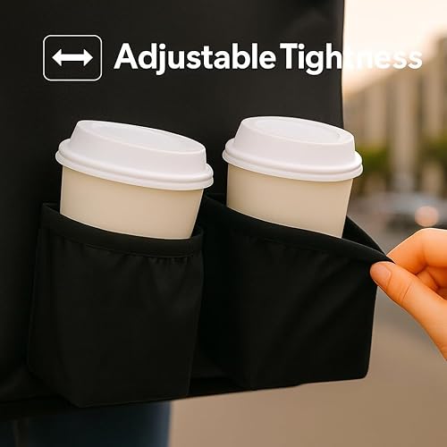 Miniatura 4 de CIVJET Bolsa térmica para entrega de alimentos con soporte para 4 tazas, bolsas de comestibles con aislamiento XXL con cierre superior, bolsas