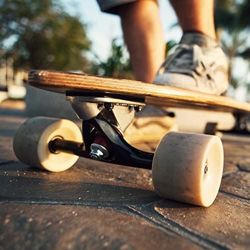 Blazetoy Freedare Skateboard Wheels With Bearings 60Mm Longboard Wheels Cruiser Wheels Street(White, Set Of 4), White(No Lights) #TOP2