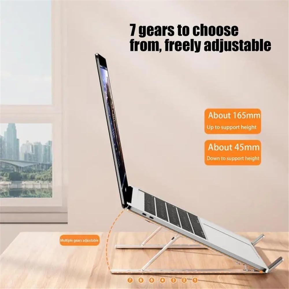 Elevador para portátil Soporte de Escritorio for portátil, Ajustable, con refrigeración, Plegable, Compatible con portátiles de hasta 17,3" Soporte para Laptop(Negro)