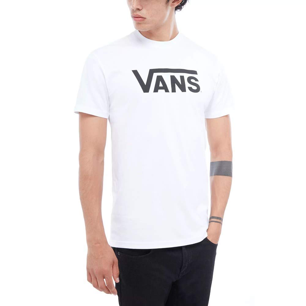 Vans Men's White Classic Short Sleeve T-Shirt, Multicoloured (White/Black), Medium