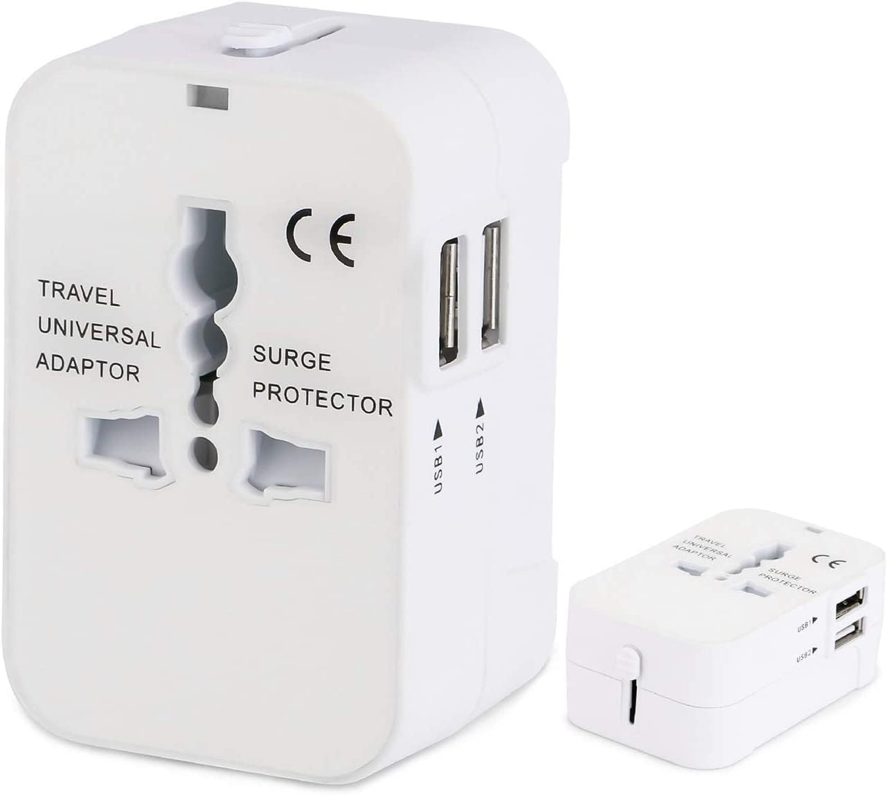 generic Travel Adapter, 1Goal Worldwide All in One International Traveler Power Adapter Universal Adapter Plug with 2.1A Dual USB Charging Ports for Asia Europe UK AUS and USA (Black)-picture-39