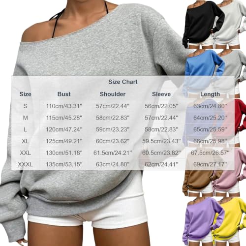 Sweatshirts for Women Off The Shoulder Long Sleeve Loose Pullover Tops - image 3