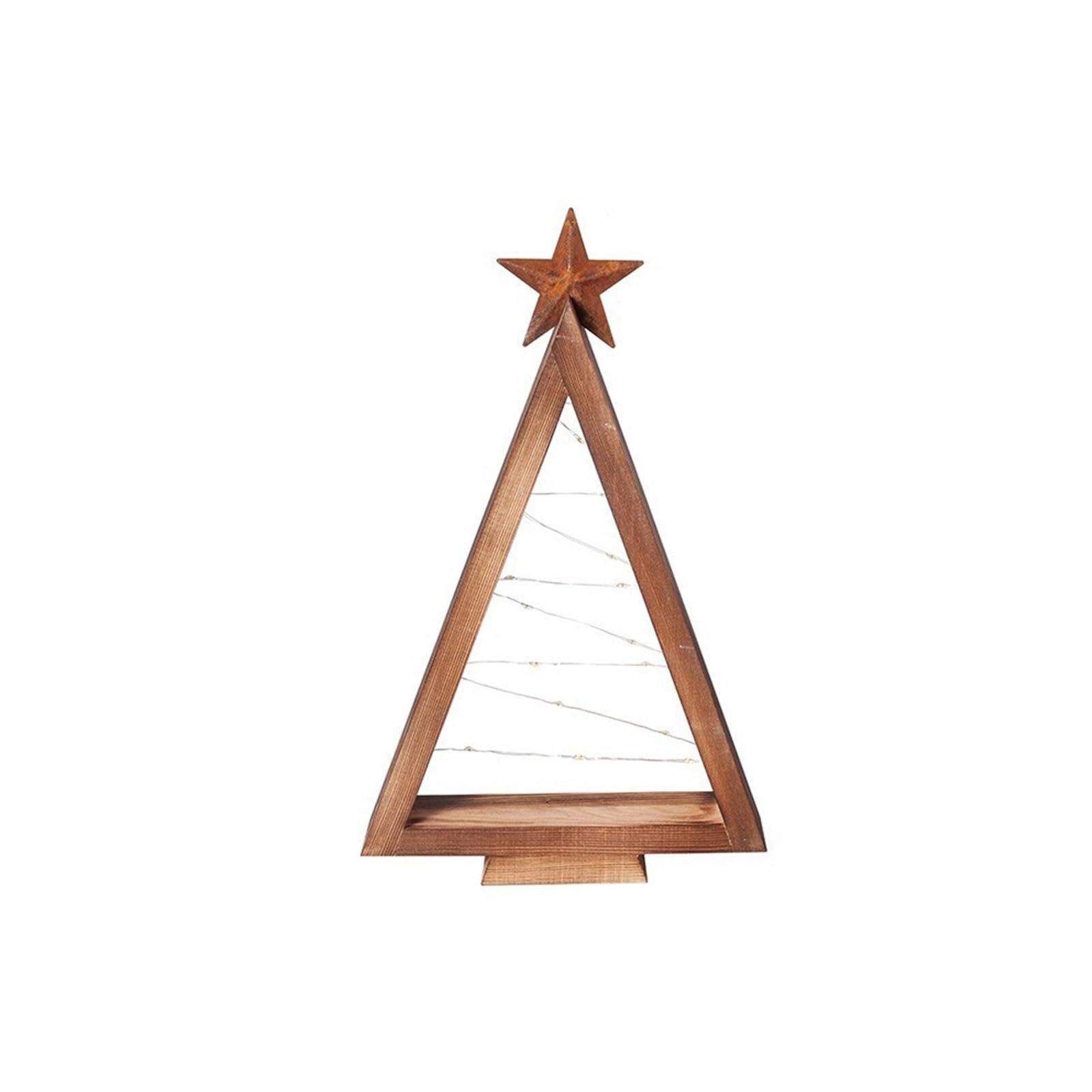 KAQNTUD Illuminated Wooden Christmas Tree with LED Light Miniature Table Ornament for Holiday Party Decoration LED