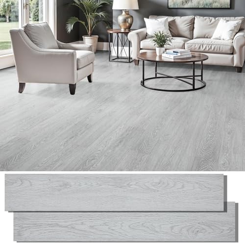 INMOZATA Light Gray Peel and Stick Vinyl Flooring