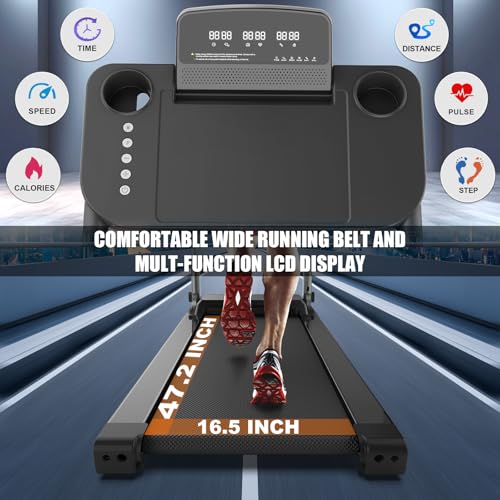 image for XMKEY Foldable Treadmill for Home Treadmill with Desk Workstation Adju