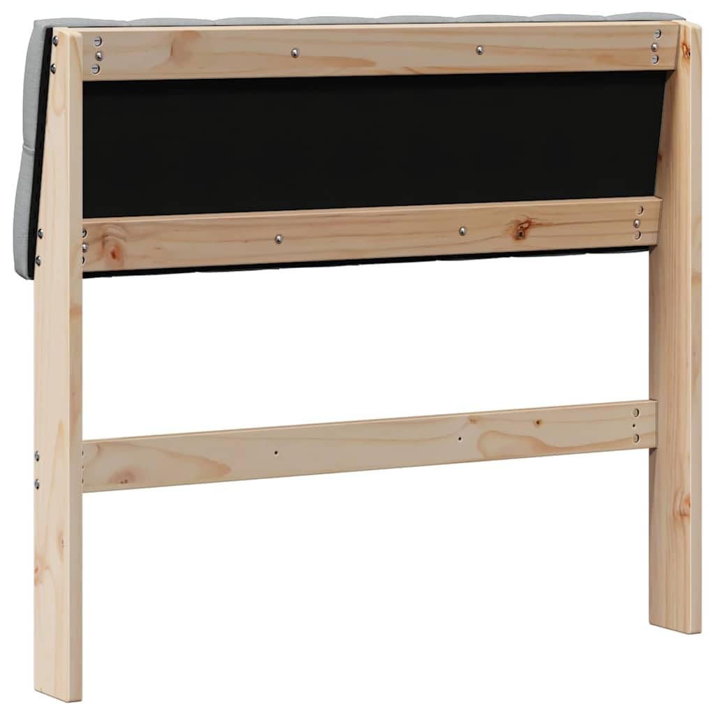 Tête de lit capitonnée gris clair 90 cm en pin massif avec rembourrage doux, convient pour chambre à coucher, chambre d'amis, lit double et lit simple, autonome ou montage mural