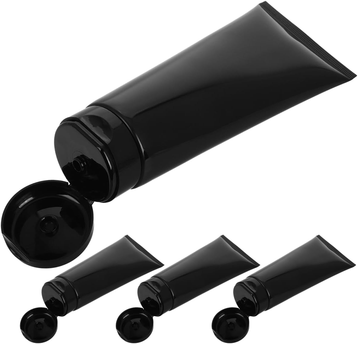 PRETYZOOM 4 Pack Refillable Travel Tubes Empty Cosmetic Soft Tubes with Flip Cap Leakproof Squeeze Bottles for Toiletries Shampoo Lotion Makeup Travel Essentials for Trips Gym