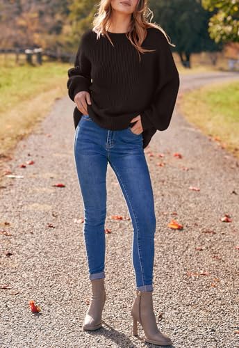 Image of PRETTYGARDEN Womens Sweaters Spring 2026 Oversized Chunky Knitted Pullover Sweater Casual Long Sleeve Crewneck Cute Sweaters