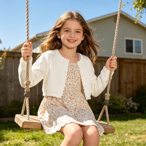 Image of Cropped Shrug Cardigan Girls Cotton Soft Long Sleeve 5-12 Years (Dressy)