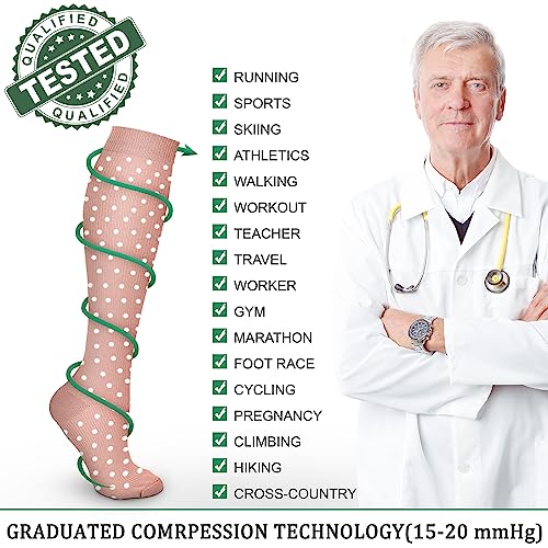 Image of Acture 6 Pairs Compression Socks for Men & Women,15-20mmHg is Best for Running, Athletic, Medical, Pregnancy, Travel