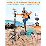 Phone Tripod, 86" Tall Tripod for iPhone with Flexible Gooseneck & Remote, Portable Aluminum Cellphone Stand for Selfies, Video Recording,Travel, Compatible with iPhone Android - Image 3