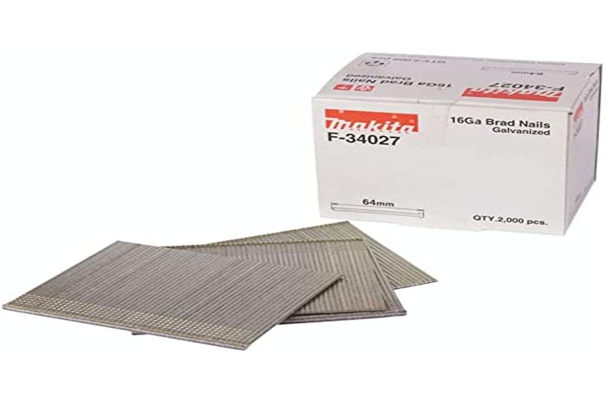 Clous Brads en T galvanisés anti-corrosion 16 Ga 64mm Makita F-34027 fixation invisible