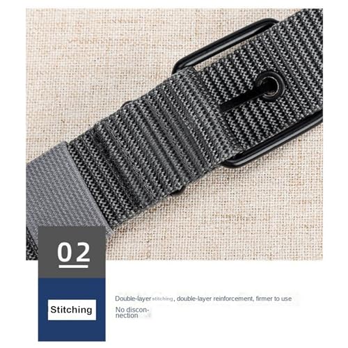 Men's Belts for Jeans, Men's Perforated Canvas Belt with Metal Buckle Breathable Nylon Casual Belt for Work Travel4