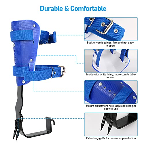 Wmlbk Tree Climbing Spike Set, Adjustable Tree Climbing Gear Alloy Steel Pole Climbing Double Spurs Non-Slip Strap Pedal For Climbing, Logging, Hunting, Observation & Outdoor Reaction #TOP3