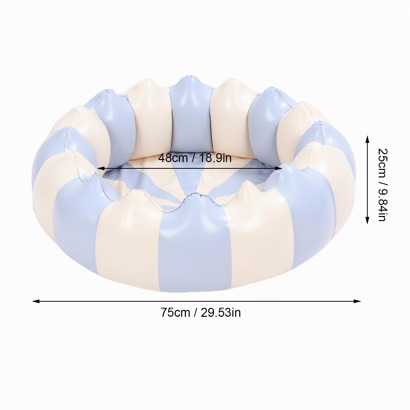 Piscina Gonfiabile per Bambini Piccola, Vasca Palle PVC Portatile per Interno Esterno Gioco Nuoto Piscina per Bambini fino 1.2 metri (Blu a strisce)