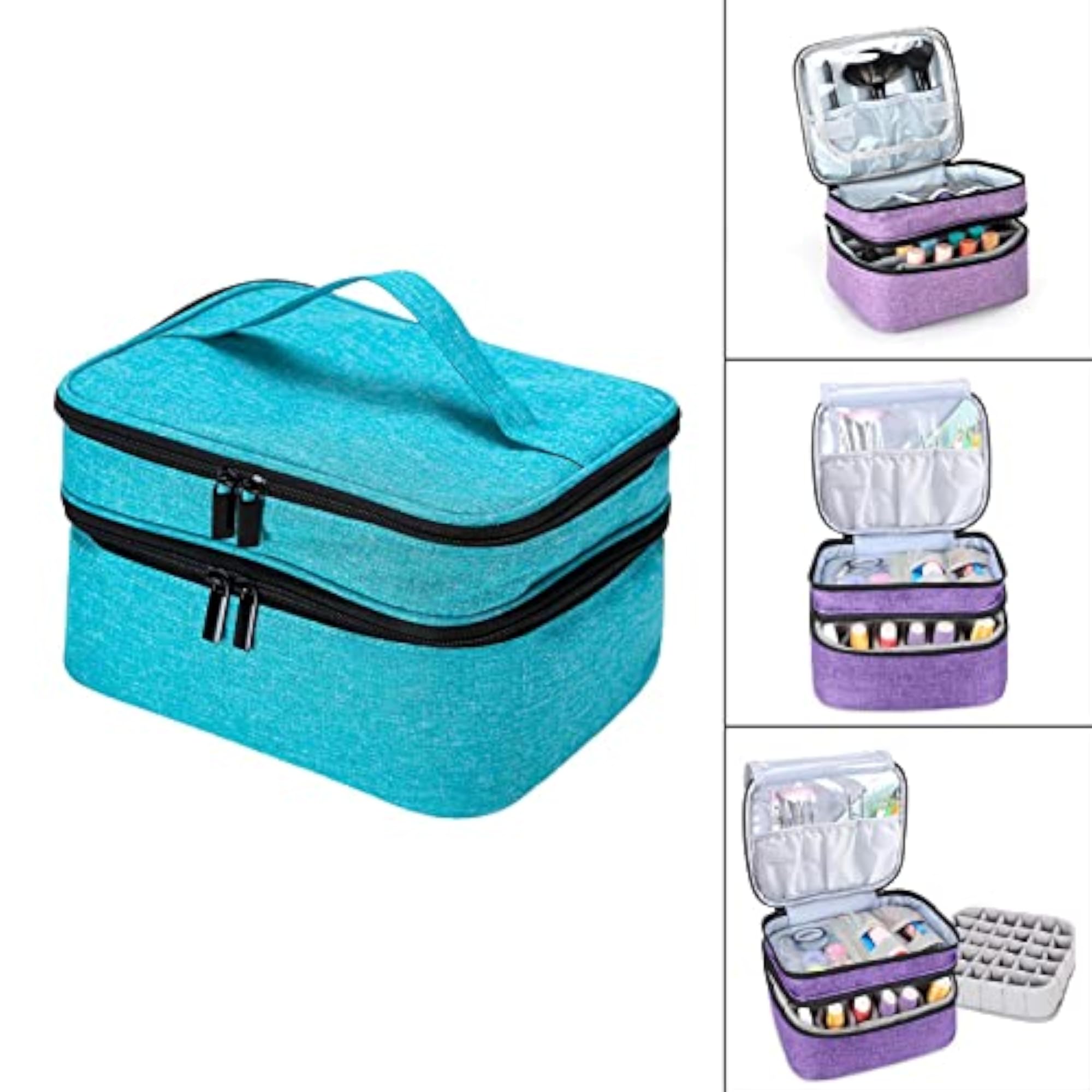 Nail Polish Carrying Case Bag, Large Capacity Blue