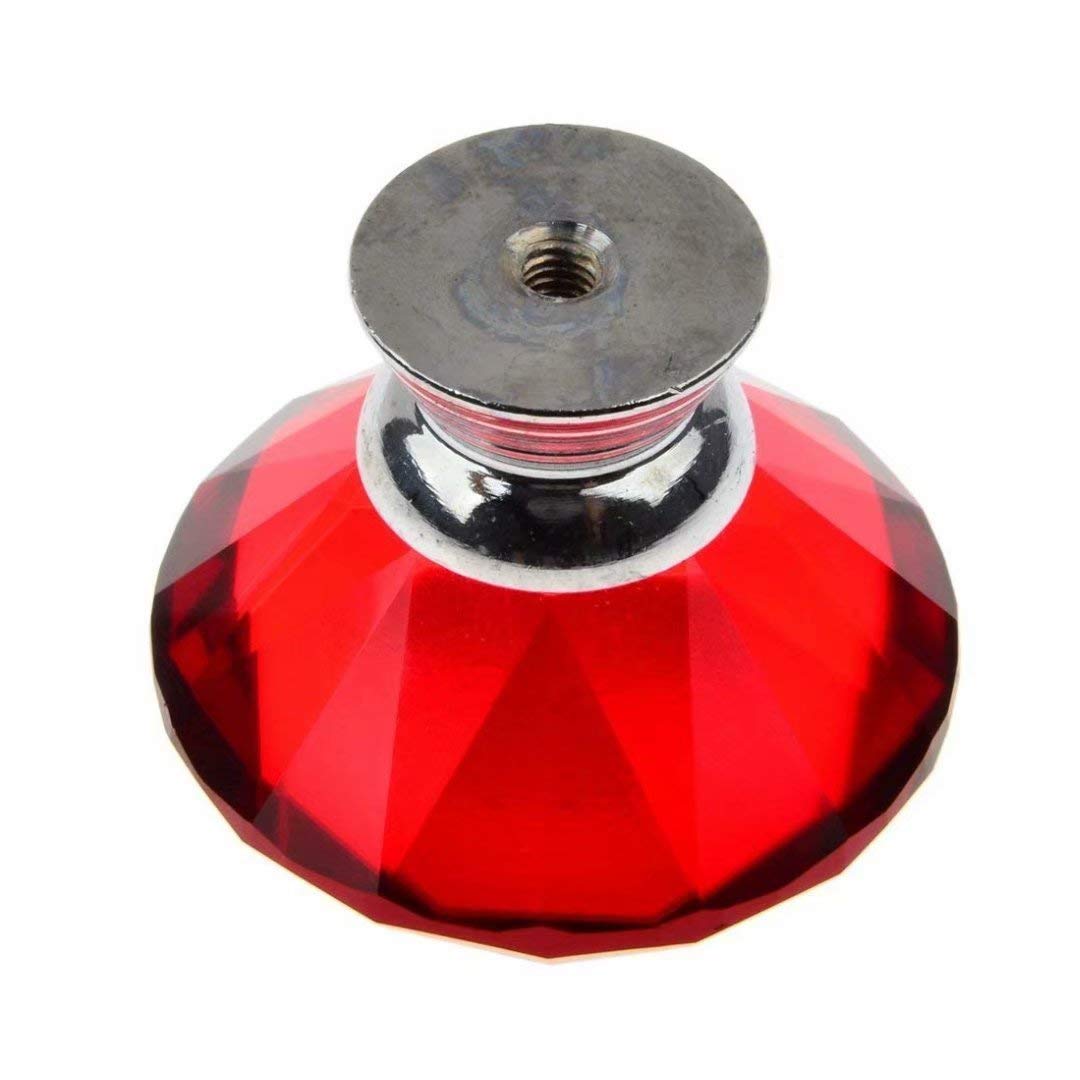 5 Stück Kristallglas Türknäufe 30mm - Diamant Form Möbelgriffe Für Schränke