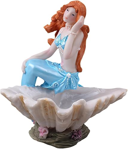 Miniatura 6 de Figuritas de sirena, adorno de acuario, resina, estilo mediterráneo, sirena, princesa, manualidades, estatua, organizador de almacenamiento de