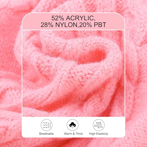 Image of BEAUTYZOO Dog Sweaters for Small Dogs, Knit Clothes with Harness Hole | Turtleneck Pullover Fall Winter Knitwear, Fuzzy Fleece Cold Weather Coat for Girl Boy Puppy, Warm Pet Sweatshirt, Pink S