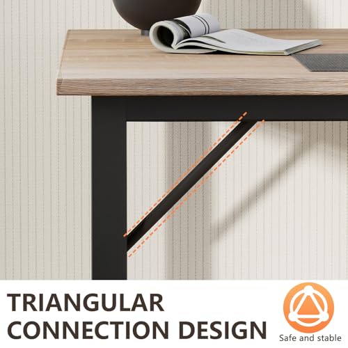 Image of BestOffice Computer Desk,Home Office Desk, Modern Simple Style for Home Office Study Writing (Nature, 55 Inch)