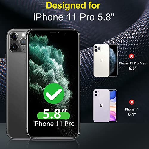Spidercase Shockproof For Iphone 11 Pro Case [10 Ft Military Grade Drop Protection] [Dual Layer] [Non-Slip] [2 Pcs Tempered Glass Screen Protector] Heavy Duty Full-Body Protective Phone Case Dark Blue #TOP1