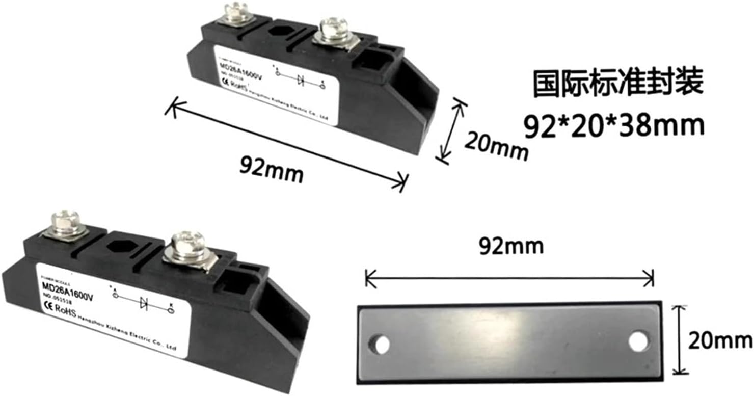 1PCS MD110-16 Anti-Recoil diode MD26A 40A 55A 70A 90A 100A 110A 1600V diode High Reverse Resistance Point Contact diode Module M220(MD90A)