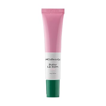MCoBeauty - Luscious Butter Lip Balm - Moisturising Shimmer with Shea Butter and Vitamin E - Helps Lips Feel Soft, Smooth and Glossy All Day - Lip Balm Tinted - Rose Scent